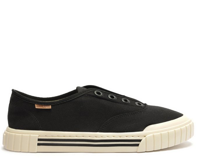 Tênis Slip On Preto Lona Alê