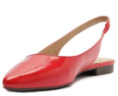 Sapatilha Slingback Bico Fino Verniz Vermelha