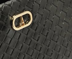 Bolsa Tiracolo Média Tresse Veneta Preta