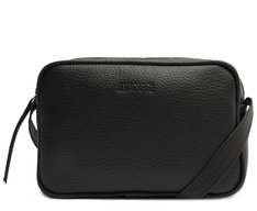 Bolsa Crossbody Média Preta Costura Ornamental