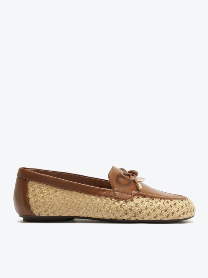 Mocassim Laço Tela Marrom