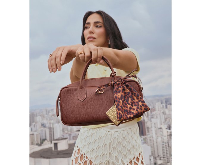 Bolsa Tote Média Lenço Marrom