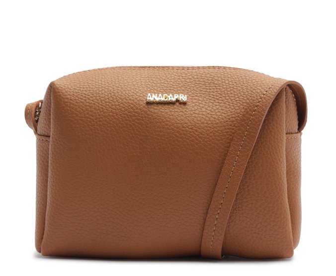 Bolsa Tiracolo Média Texturizada Marrom