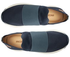 Tênis Slip On Knit Faixa Sporty Azul