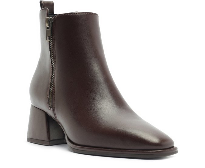 Bota Cano Curto Salto Bloco Marrom