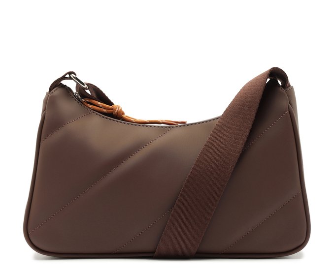 Bolsa Tiracolo Média Alça Gorgurão Marrom