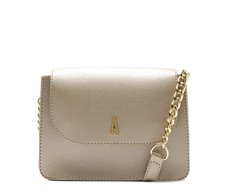 Bolsa Tiracolo Pequena Texturizada Dourada