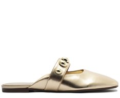 Mule Maxi Tachas Dourada