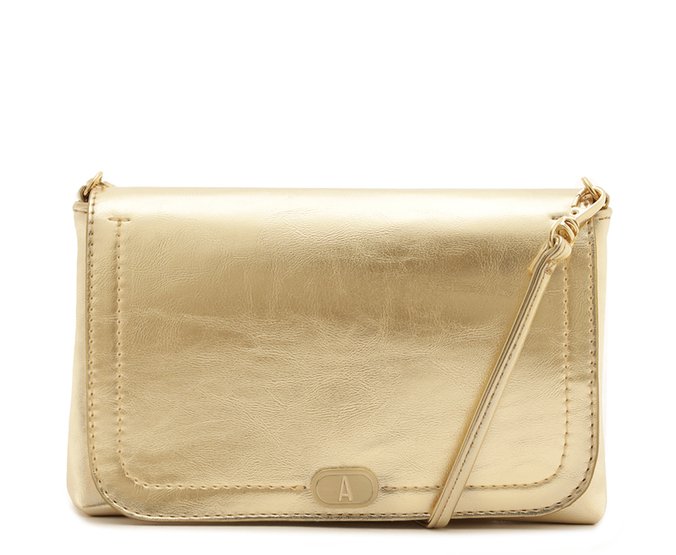 Bolsa Tiracolo Média Lisa Dourada