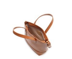 Bolsa Tote Média Lisa Chaveiro Marrom