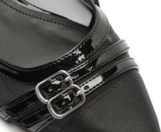 Sapatilha Slingback Transparente Fivela Preta