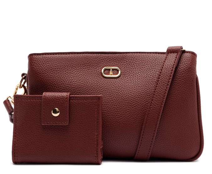 Bolsa Tiracolo Média Bag Charm Porta-Cartão Vermelha