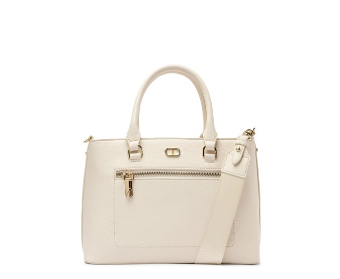 Bolsa Tote Média Zíper Branca