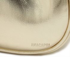 Bolsa Tiracolo Média Ondulada Platino Dourada
