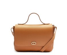 Bolsa Tiracolo Média Com Divisórias Marrom