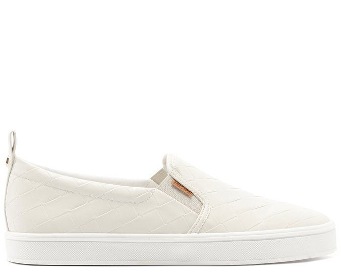 Tênis Slip On Sola Alta Texturas Branco
