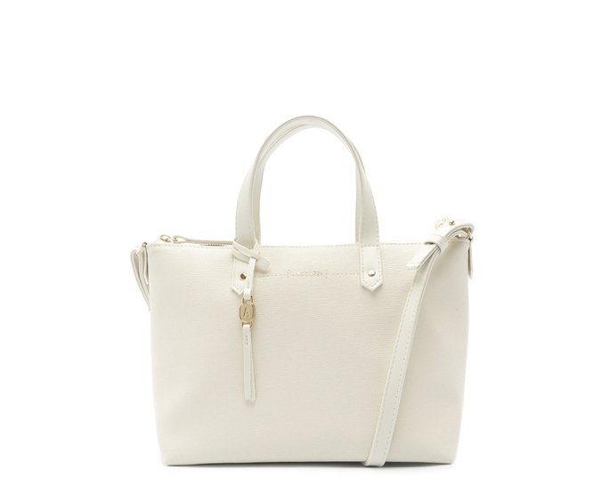 Bolsa Tote Média Alça Bicolor Branca
