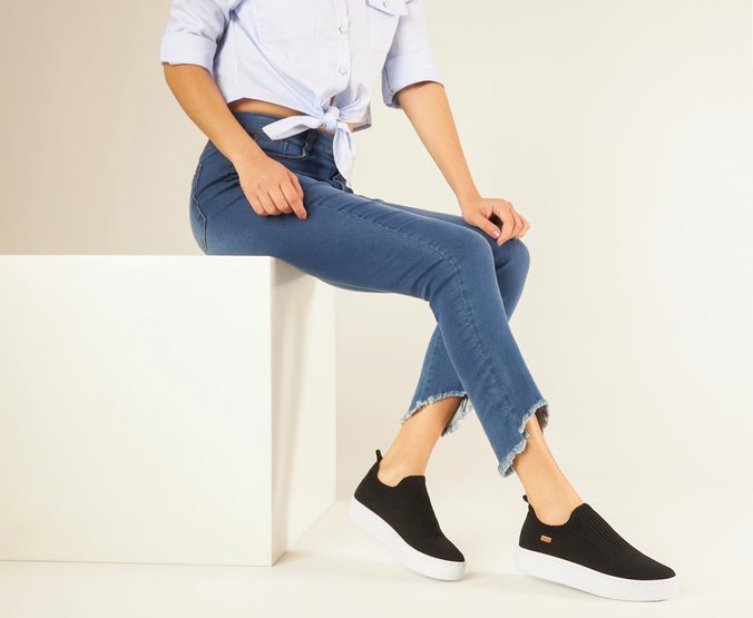 Slip On Preto Stretch | Anacapri