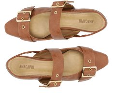 Sapatilha Slingback Tiras Fivela Marrom