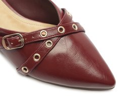 Mule Bico Fino Tiras Roxa
