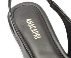 Sapatilha Slingback Laço Biqueira Preta