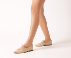 Sapatilha Stretch Laço Bege