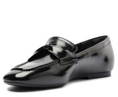 Mocassim Laço Bico Quadrado Preto