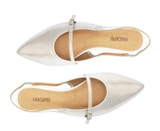 Sapatilha Slingback Bico Fino Prata