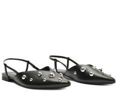 Sapatilha Slingback Maxi Tachas Preta