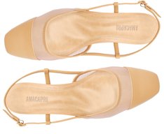 Sapatilha Slingback Tela Transparência Salto Bege