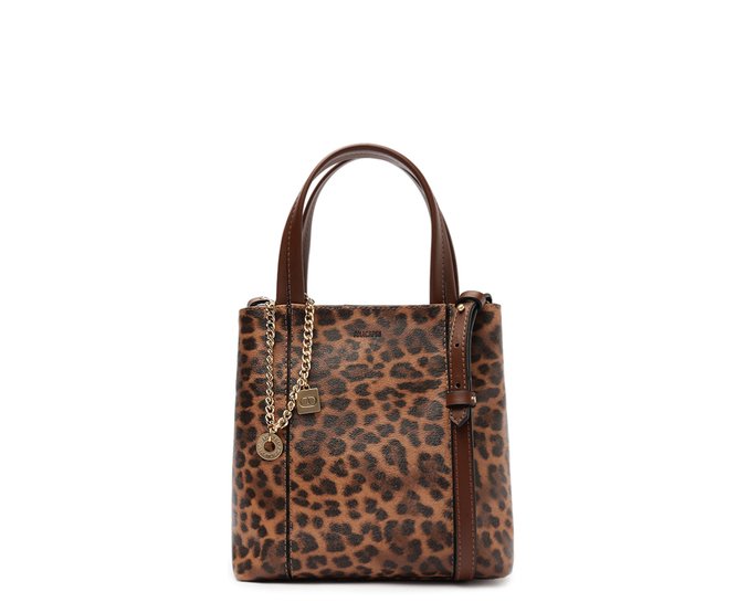Bolsa Tote Média Madri Chaveiro Animal Print