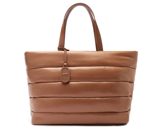 Bolsa Shopping Grande Puffer Marrom