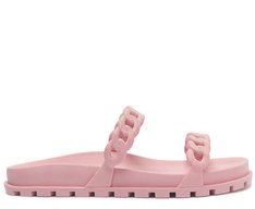 Rasteira Duas Tiras Correntes Rosa