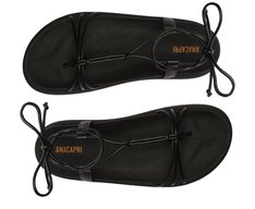 Sandália Flatform Amarração Preta Tiras