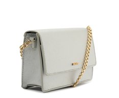 Bolsa Tiracolo Pequena Monocolor Prateada