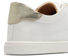Tênis Casual Branco E Dourado