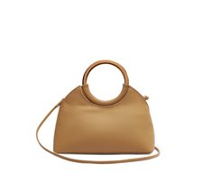 Bolsa Tiracolo Pequena Alça Metal Bege
