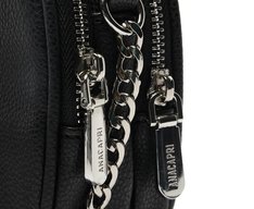 Bolsa Tiracolo Média Divisórias Metal Preta