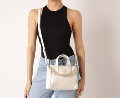 Bolsa Tote Pequena Corrente Branca
