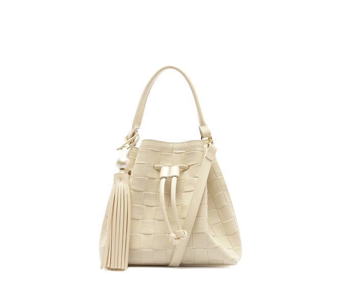 Bolsa Tiracolo Média Tramada Branca