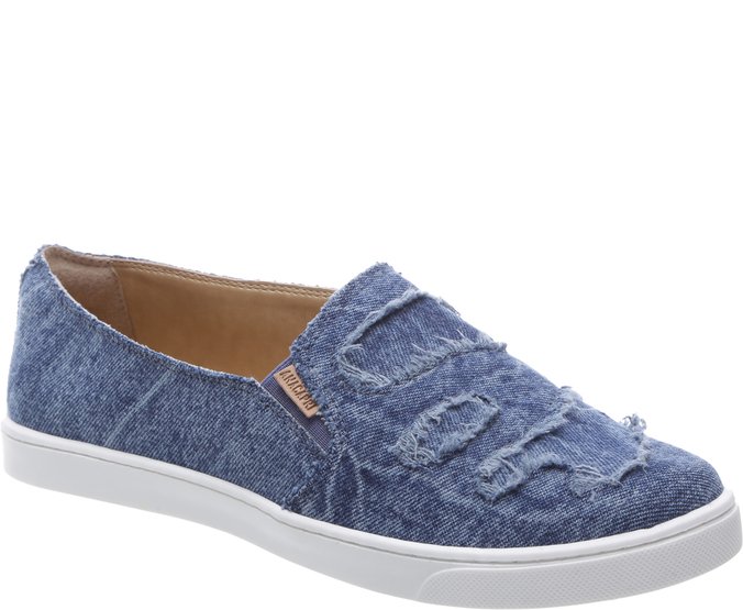 tenis slip on feminino jeans