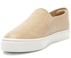 Tênis Slip On Sola Alta Liso Bege