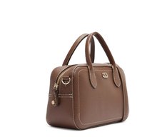 Bolsa Tote Média Costura Marrom