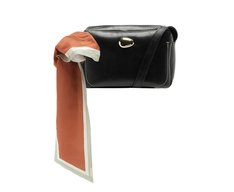 Bolsa Tiracolo Pequena Lenço Decorativo Preta