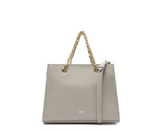 Bolsa Tote Média Alça Acorrentada Cinza