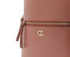 Mochila Média Zíper Frontal Rosa