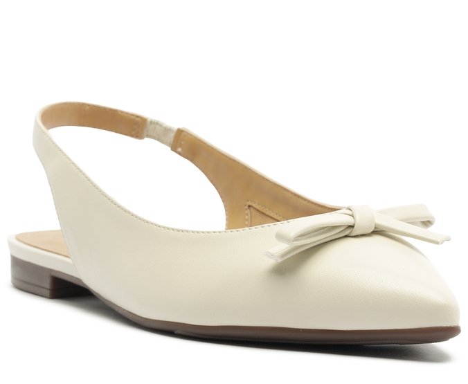 Sapatilha Slingback Laço Minimalista Branca