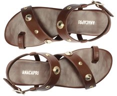 Rasteira Naturalista Tachas Marrom