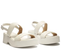Sandália Flatform Branca Mirella Duas Tiras