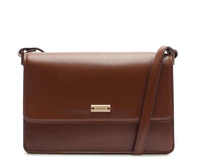 Bolsa Tiracolo Média Lisa Marrom